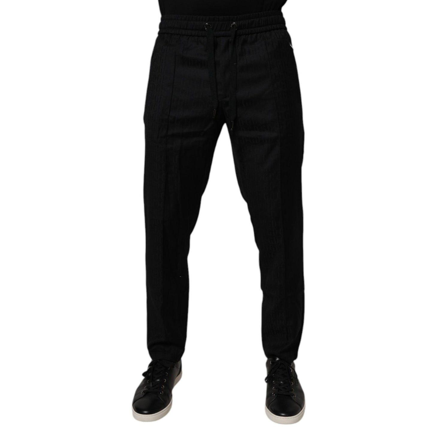 Dolce & Gabbana Black Wool Jogger Jogging Pants Dolce & Gabbana