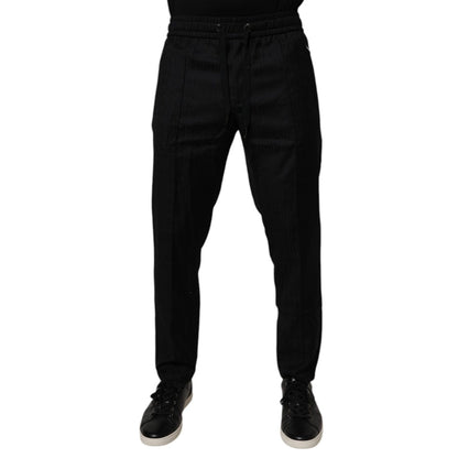 Dolce & Gabbana Black Wool Jogger Jogging Pants Dolce & Gabbana