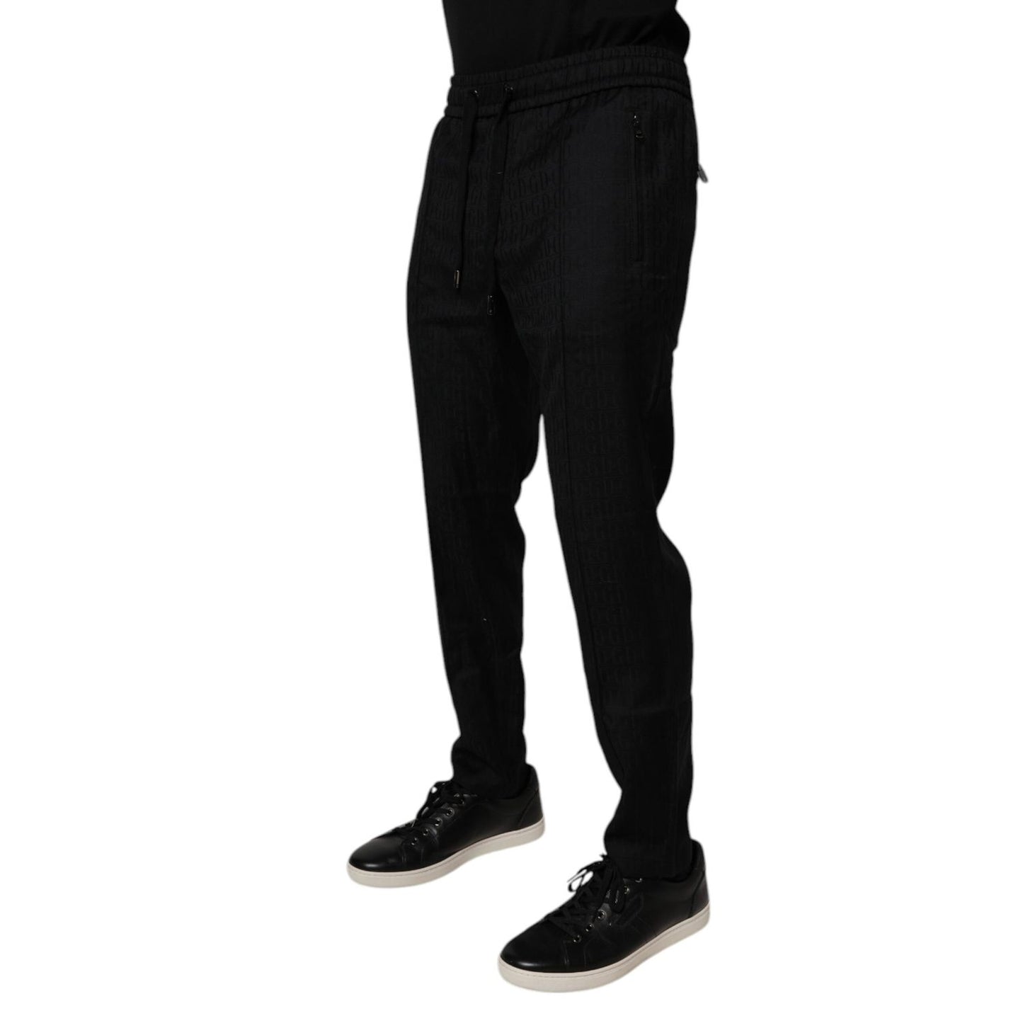 Dolce & Gabbana Black Wool Jogger Jogging Pants Dolce & Gabbana