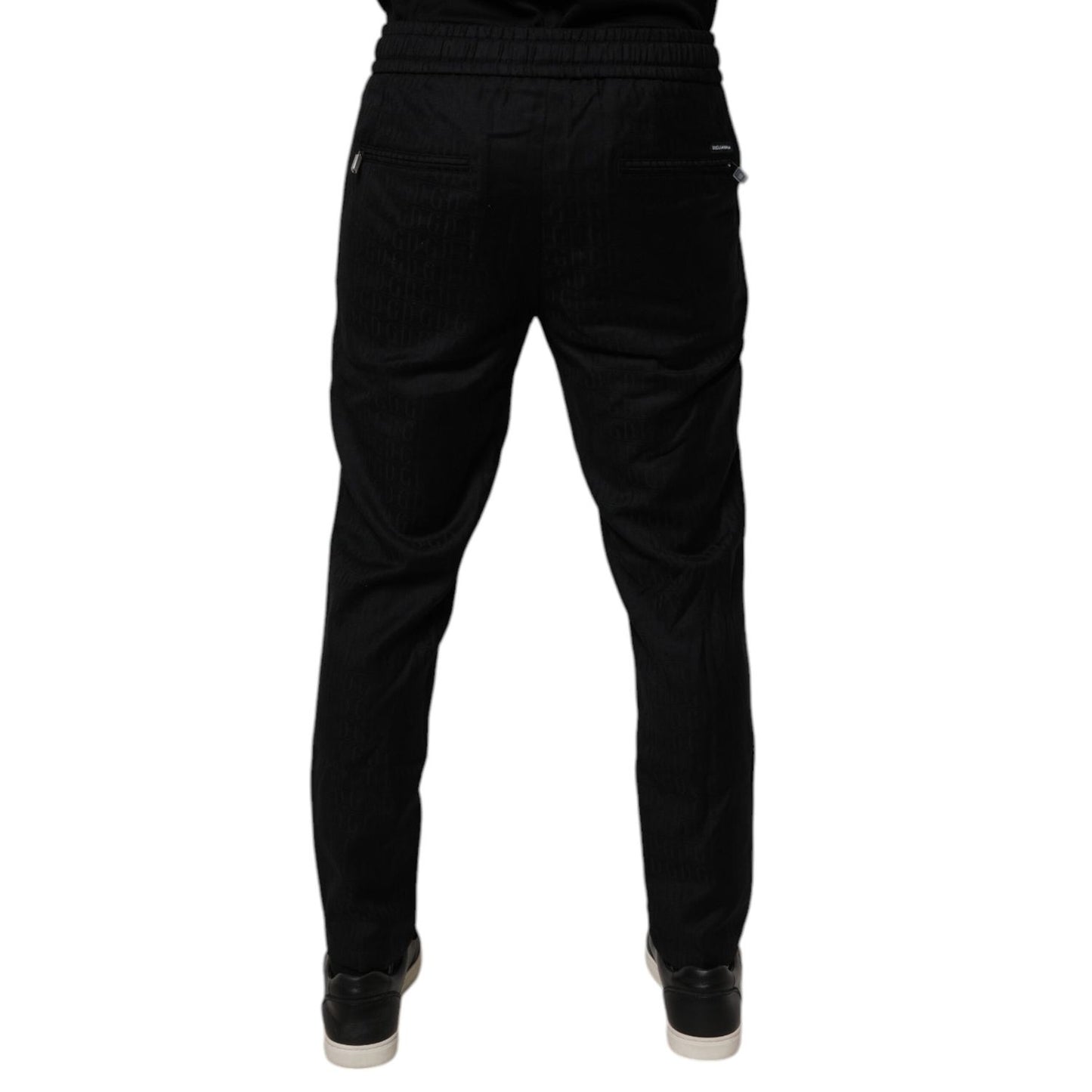 Dolce & Gabbana Black Wool Jogger Jogging Pants Dolce & Gabbana