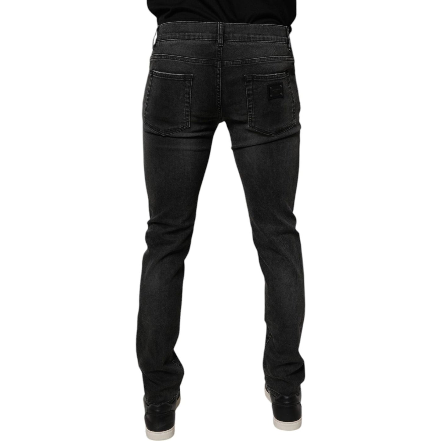 Dolce & Gabbana Black Cotton Stretch Skinny Men Denim Jeans Dolce & Gabbana