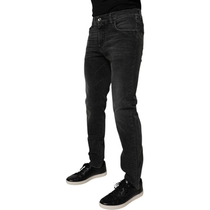 Dolce & Gabbana Black Cotton Stretch Skinny Men Denim Jeans Dolce & Gabbana