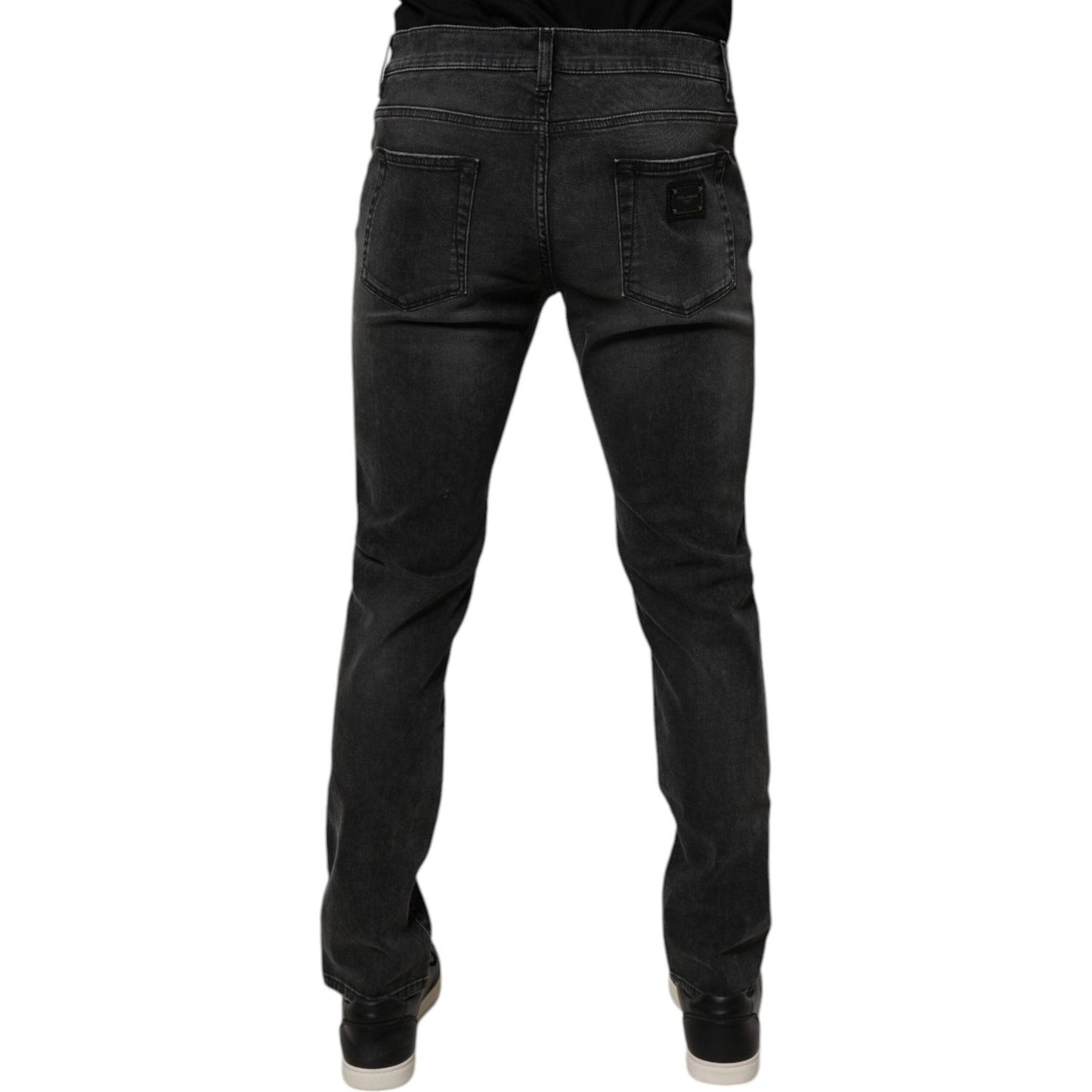 Dolce & Gabbana Black Cotton Stretch Skinny Men Denim Jeans Dolce & Gabbana