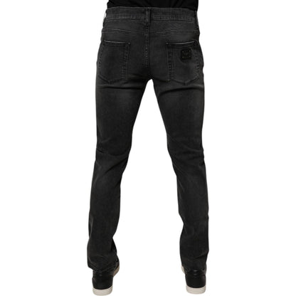 Dolce & Gabbana Black Cotton Stretch Skinny Men Denim Jeans Dolce & Gabbana