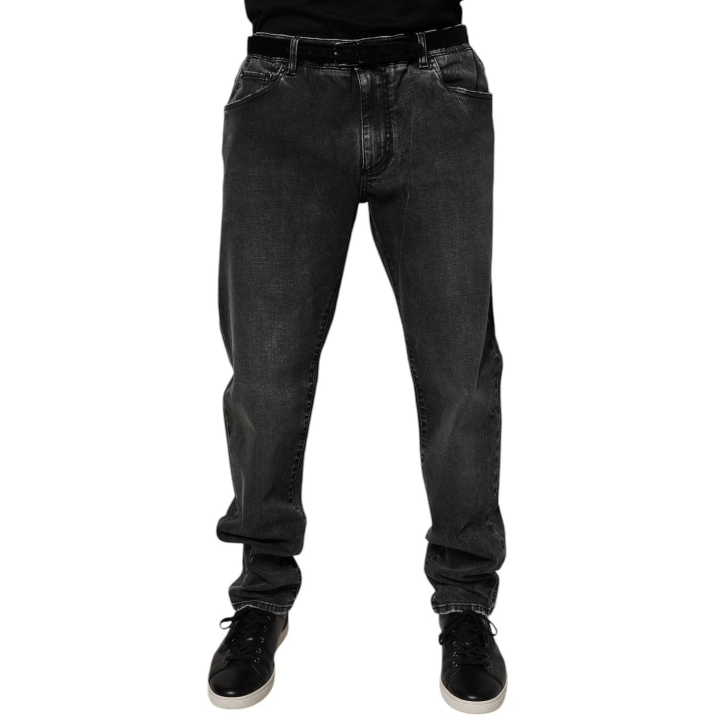 Dolce & Gabbana Black Cotton Stretch Skinny Men Denim Jeans Dolce & Gabbana