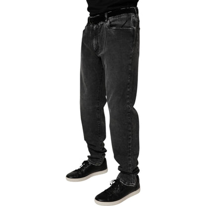 Dolce & Gabbana Black Cotton Stretch Skinny Men Denim Jeans Dolce & Gabbana