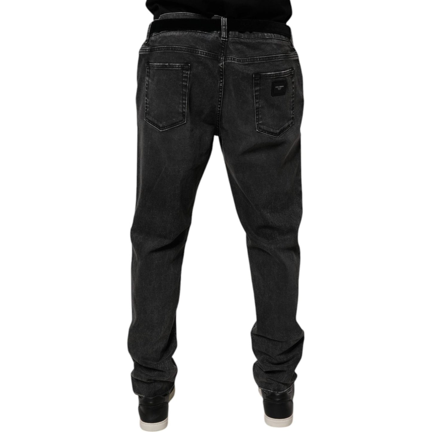 Dolce & Gabbana Black Cotton Stretch Skinny Men Denim Jeans Dolce & Gabbana