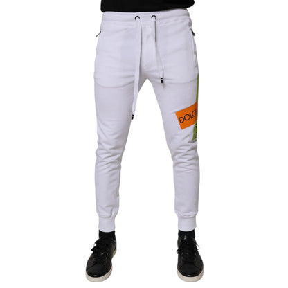 Dolce & Gabbana White Cotton Logo Jogger Pants Dolce & Gabbana