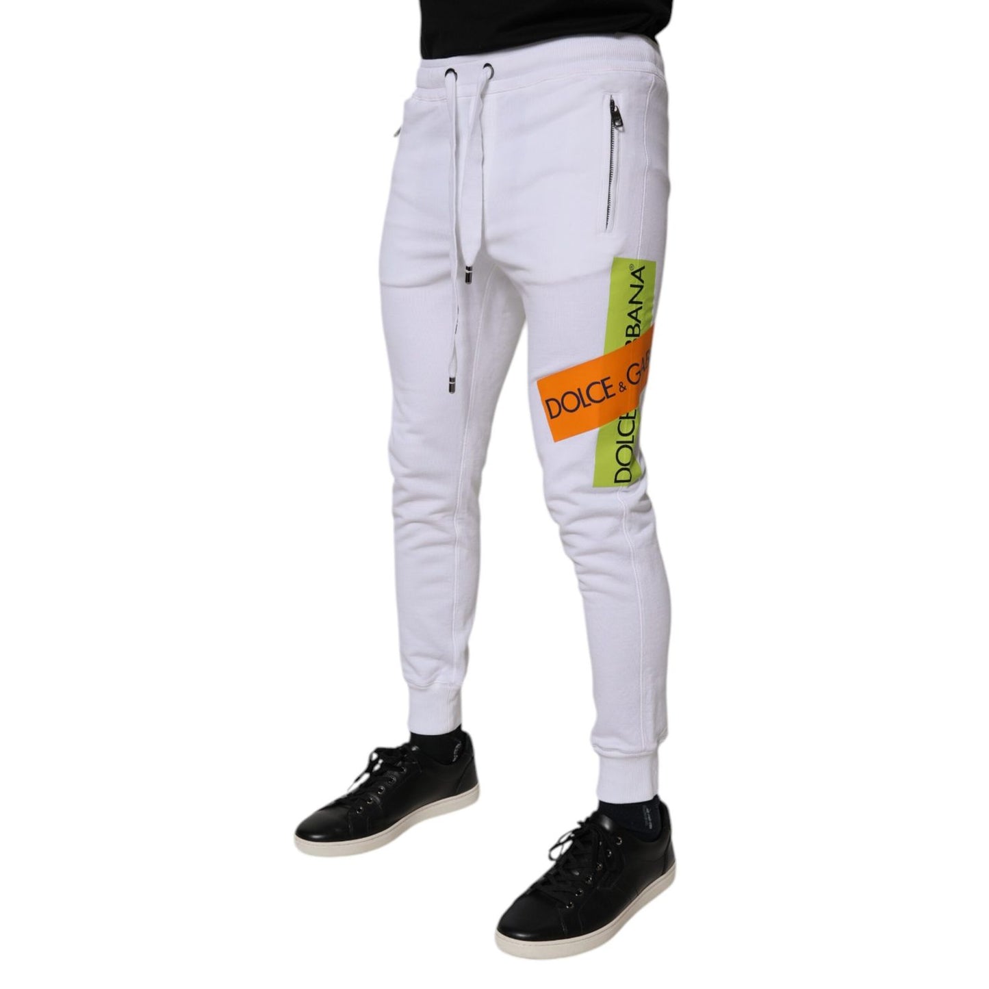 Dolce & Gabbana White Cotton Logo Jogger Pants Dolce & Gabbana