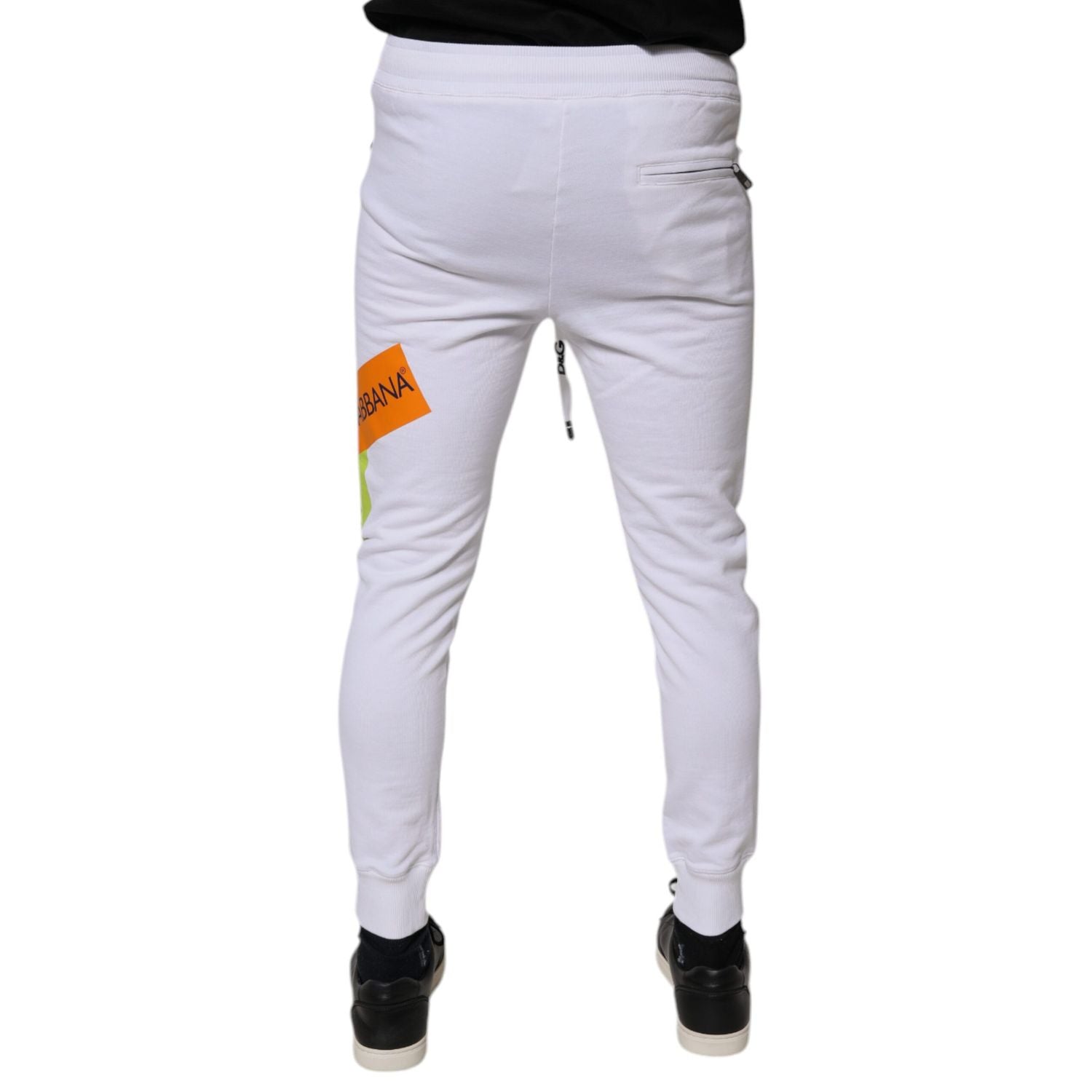 Dolce & Gabbana White Cotton Logo Jogger Pants