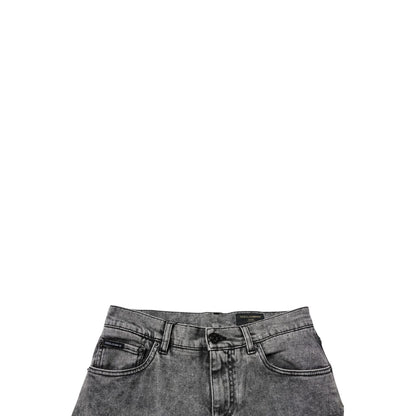 Dolce & Gabbana Dark Gray Washed Cotton Slim Fit Denim Jeans Dolce & Gabbana