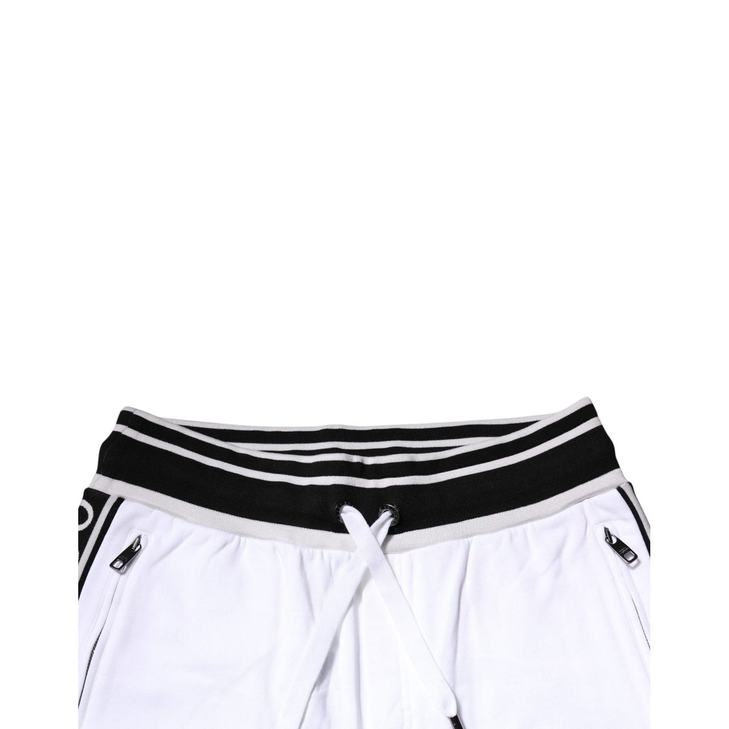 Dolce & Gabbana White Stripe Cotton DG King Bermuda Shorts Dolce & Gabbana