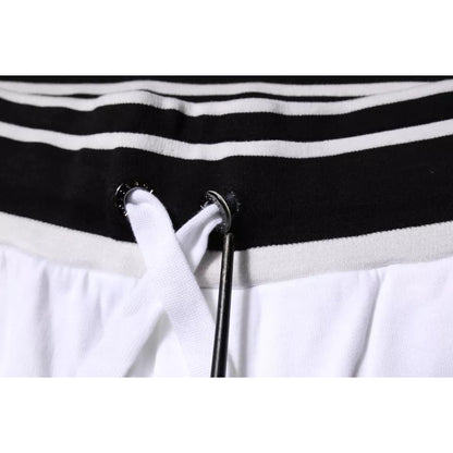 Dolce & Gabbana White Stripe Cotton DG King Bermuda Shorts Dolce & Gabbana