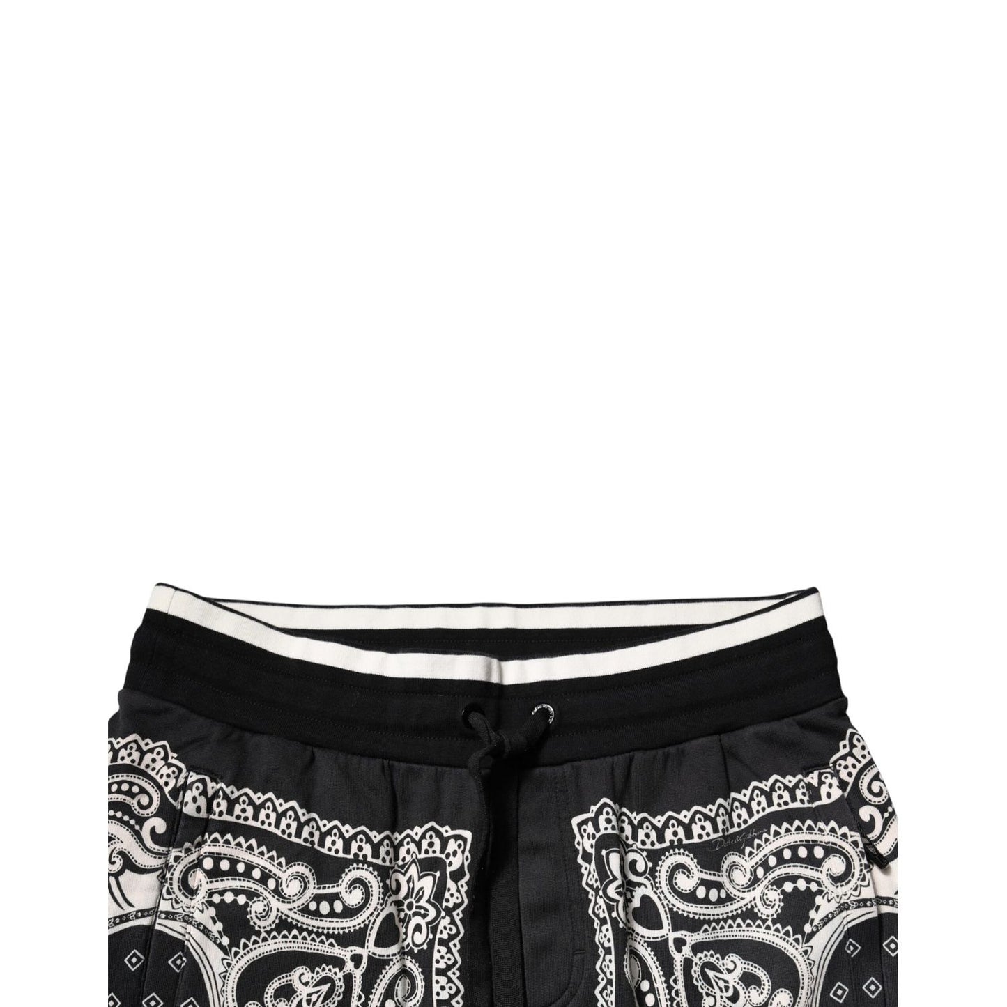 Dolce & Gabbana Black Bandana Cotton Jogger Pants Dolce & Gabbana