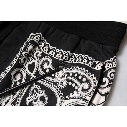 Dolce & Gabbana Black Bandana Cotton Jogger Pants Dolce & Gabbana