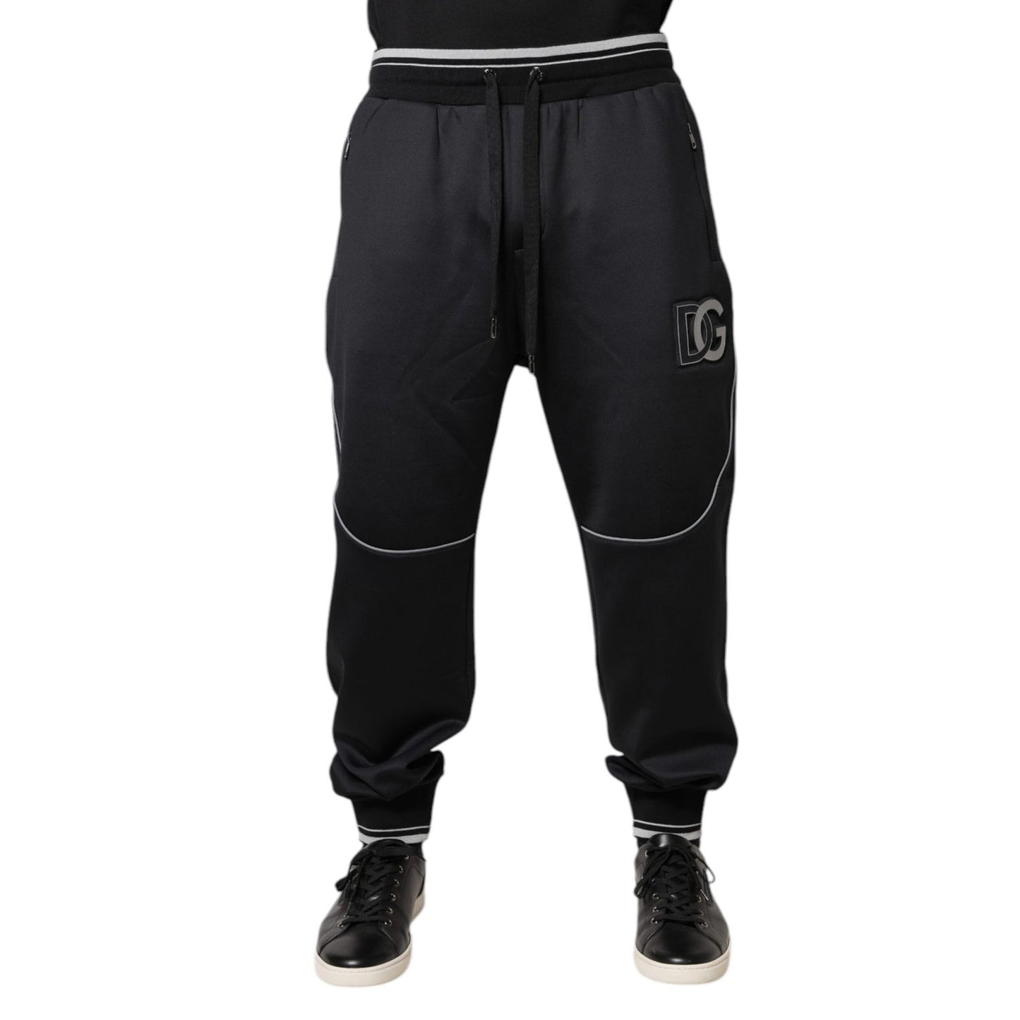 Dolce & Gabbana Black Polyester Logo Jogger Pants Dolce & Gabbana