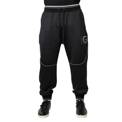 Dolce & Gabbana Black Polyester Logo Jogger Pants Dolce & Gabbana
