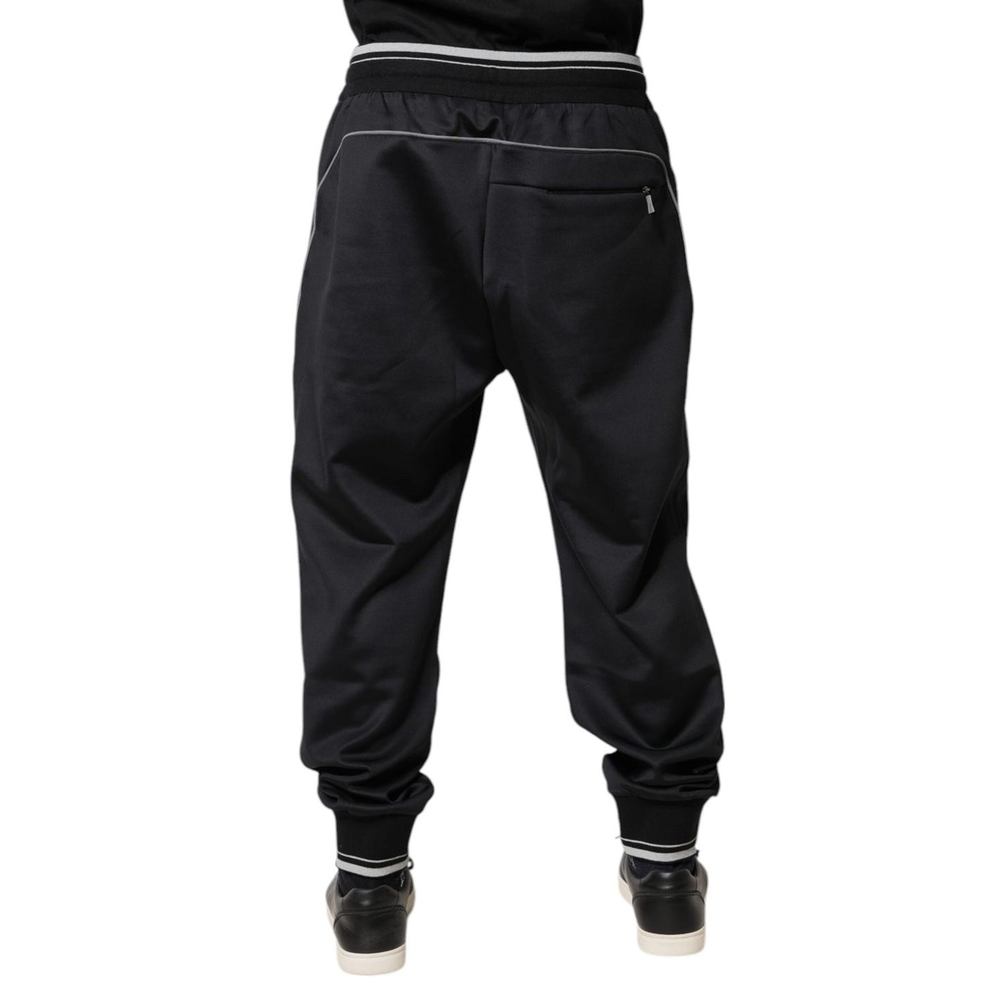 Dolce & Gabbana Black Polyester Logo Jogger Pants Dolce & Gabbana
