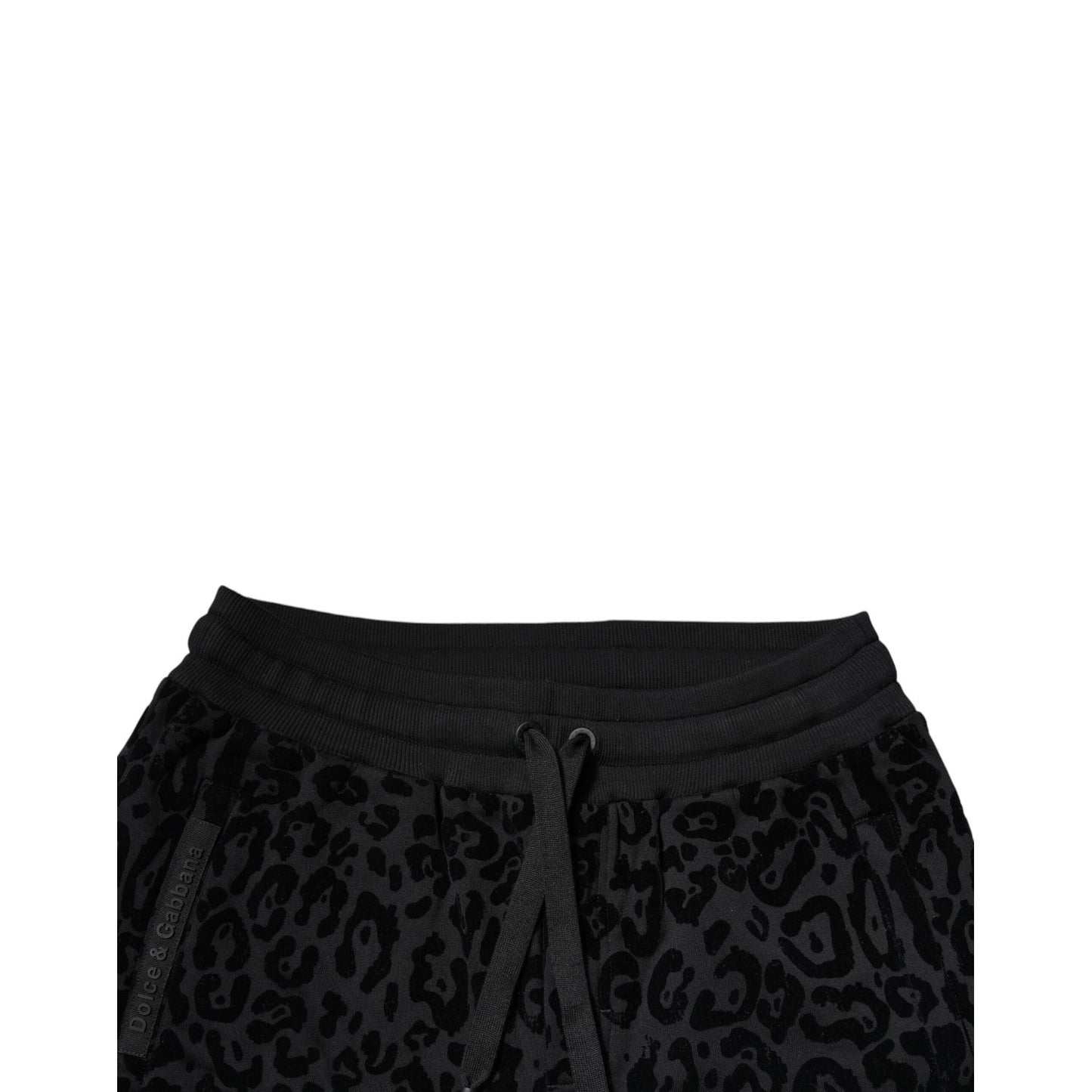 Dolce & Gabbana Black Leopard Cotton Jogger Sweatpants Pants Dolce & Gabbana