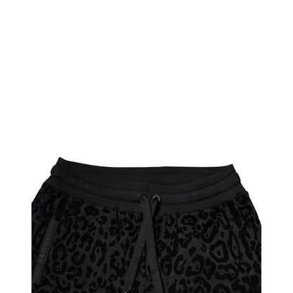 Dolce & Gabbana Black Leopard Cotton Jogger Sweatpants Pants Dolce & Gabbana