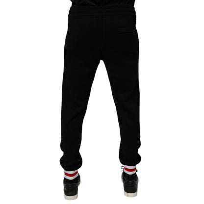 Dolce & Gabbana Black Wool Mid Waist Jogger Sweatpants Pants Dolce & Gabbana