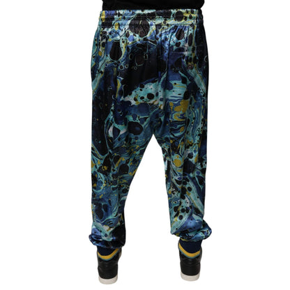 Dolce & Gabbana Multicolor Marble Print Jogger Men Sweatpants Pants Dolce & Gabbana