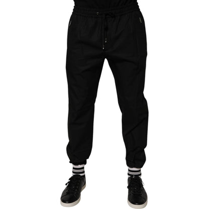 Dolce & Gabbana Black Cotton Men Jogger Sweatpants Pants Dolce & Gabbana