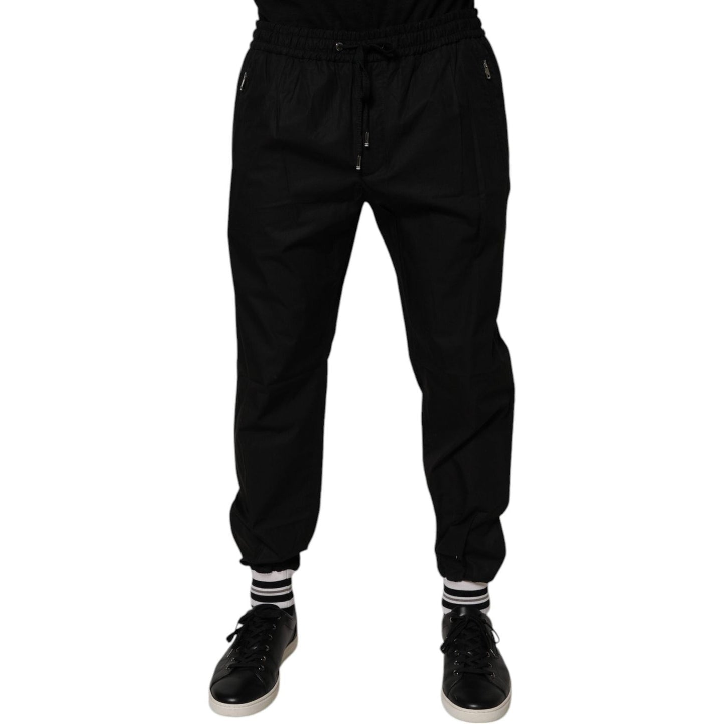 Dolce & Gabbana Black Cotton Men Jogger Sweatpants Pants Dolce & Gabbana