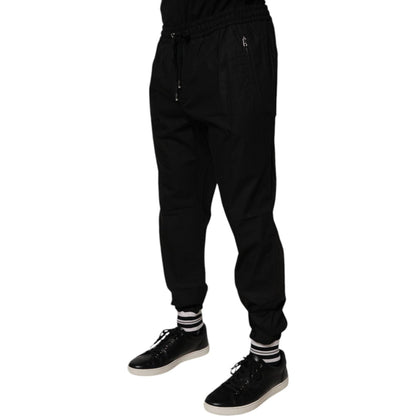 Dolce & Gabbana Black Cotton Men Jogger Sweatpants Pants Dolce & Gabbana