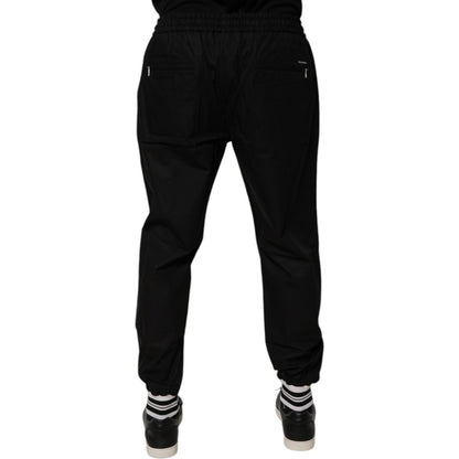 Dolce & Gabbana Black Cotton Men Jogger Sweatpants Pants Dolce & Gabbana