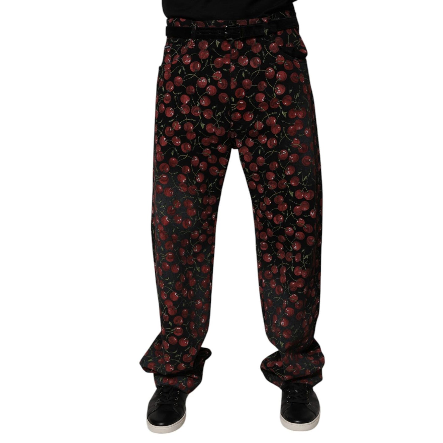Dolce & Gabbana Black Cherry Cotton Straight Men Denim Jeans Dolce & Gabbana