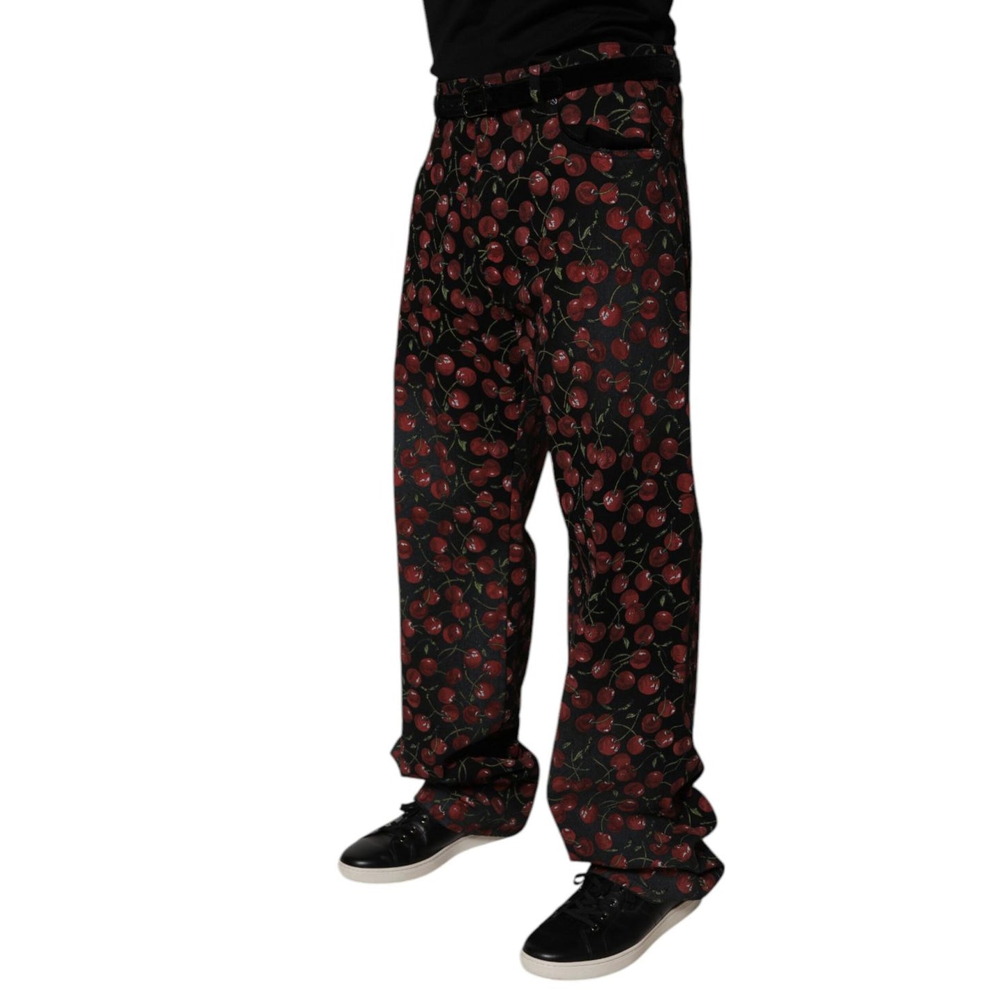 Dolce & Gabbana Black Cherry Cotton Straight Men Denim Jeans Dolce & Gabbana