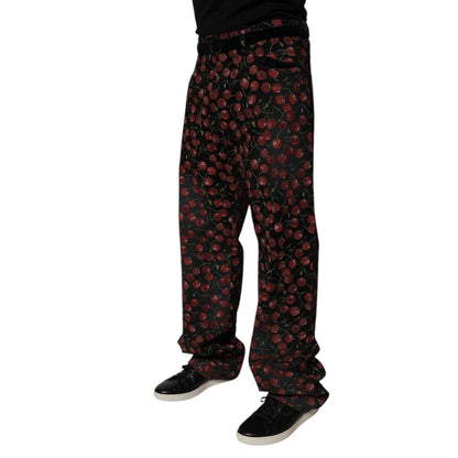 Dolce & Gabbana Black Cherry Cotton Straight Men Denim Jeans Dolce & Gabbana