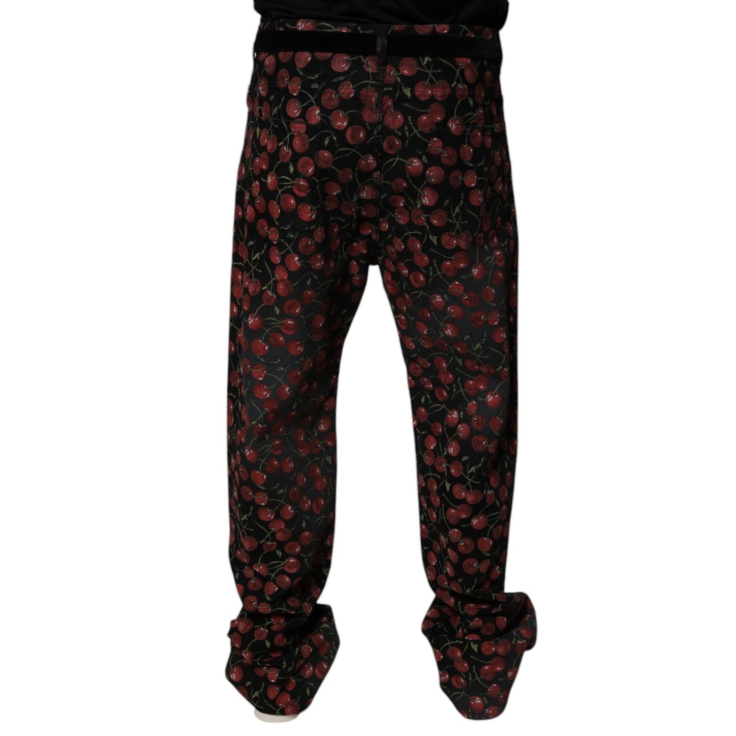 Dolce & Gabbana Black Cherry Cotton Straight Men Denim Jeans Dolce & Gabbana