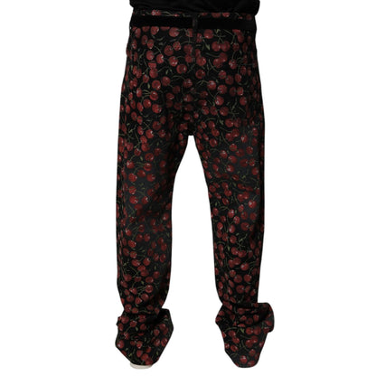 Dolce & Gabbana Black Cherry Cotton Straight Men Denim Jeans Dolce & Gabbana