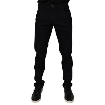 Dolce & Gabbana Black Cotton Stretch Slim Fit Men Denim Jeans Dolce & Gabbana