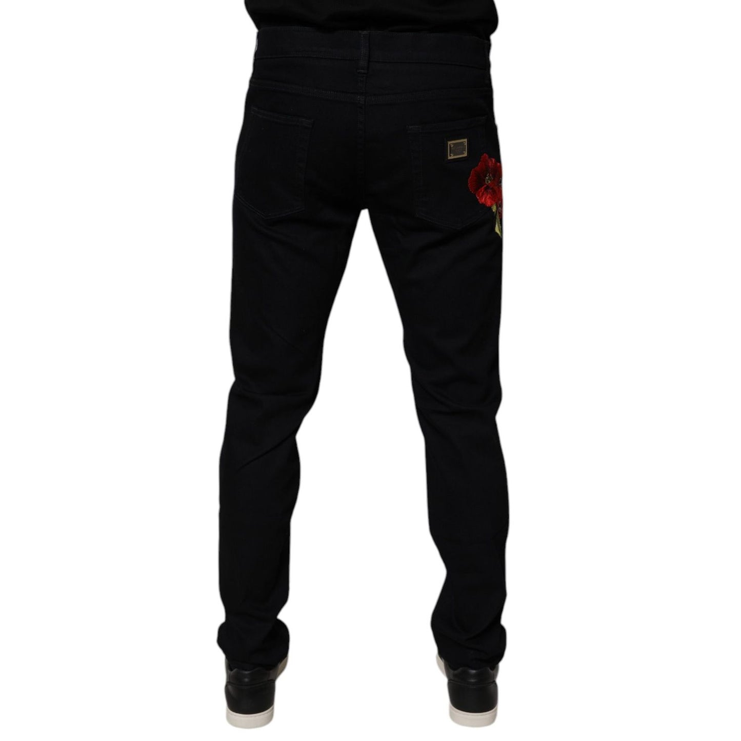 Dolce & Gabbana Black Cotton Stretch Slim Fit Men Denim Jeans Dolce & Gabbana
