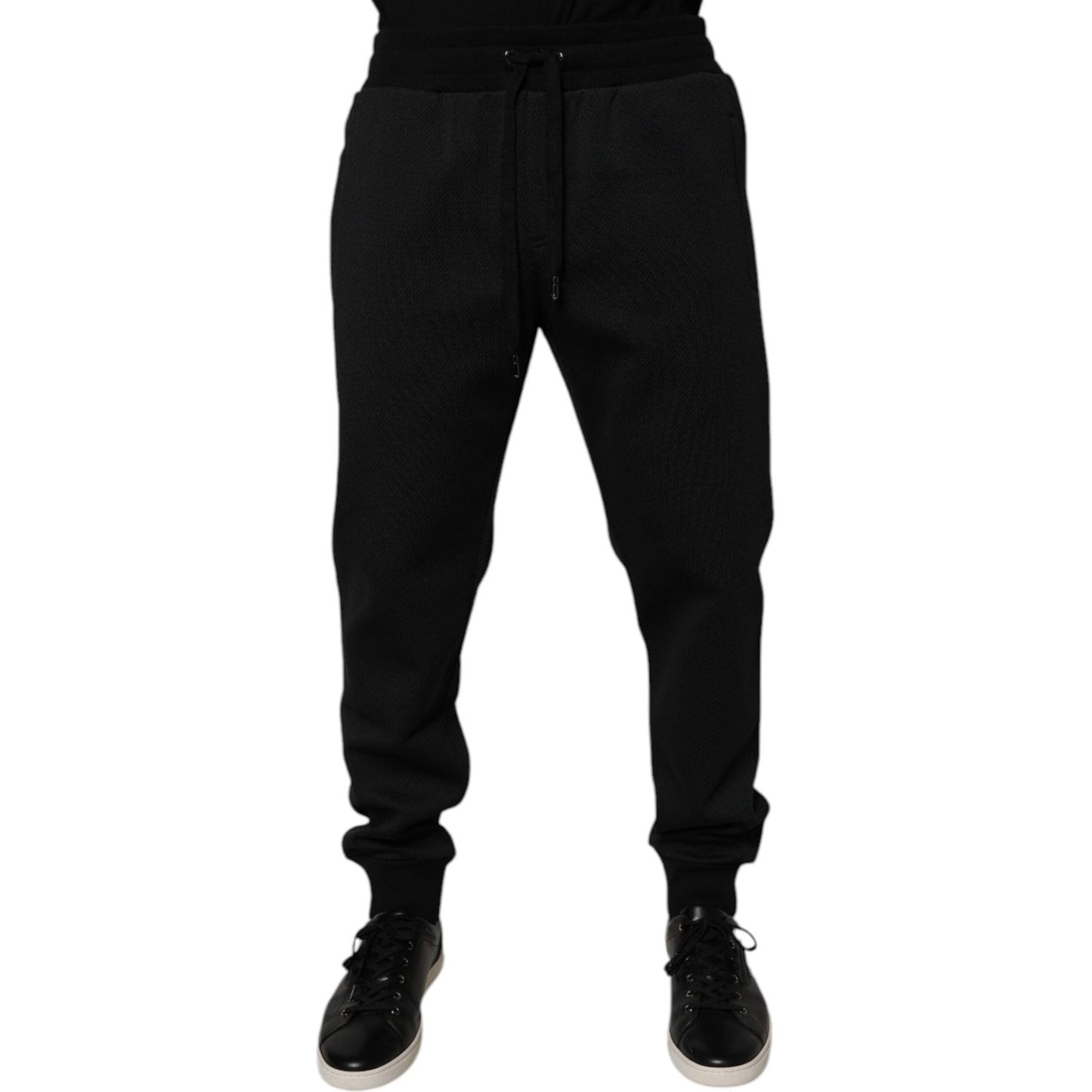 Dolce & Gabbana Black Polyester Men Jogger Sweatpants Pants Dolce & Gabbana
