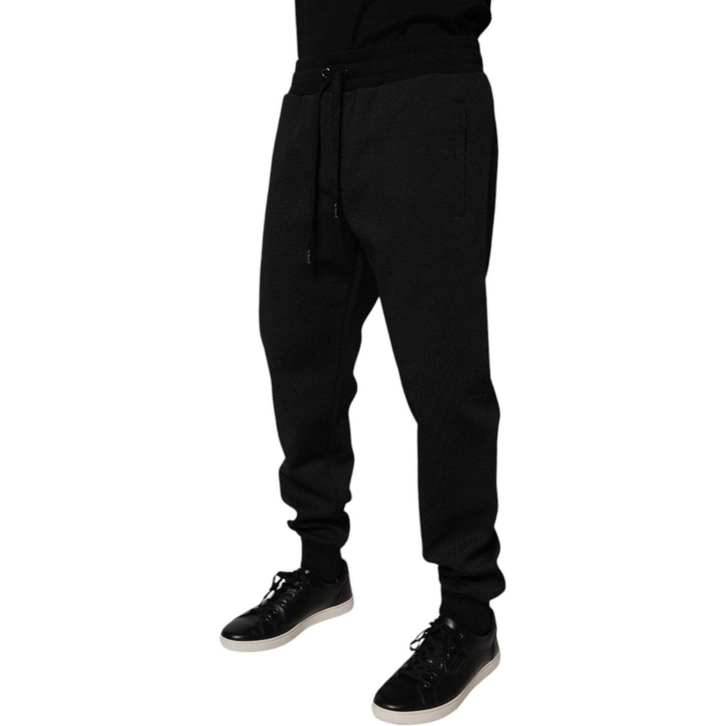 Dolce & Gabbana Black Polyester Men Jogger Sweatpants Pants Dolce & Gabbana