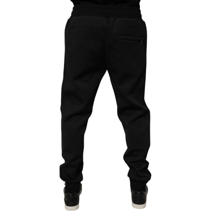 Dolce & Gabbana Black Polyester Men Jogger Sweatpants Pants Dolce & Gabbana
