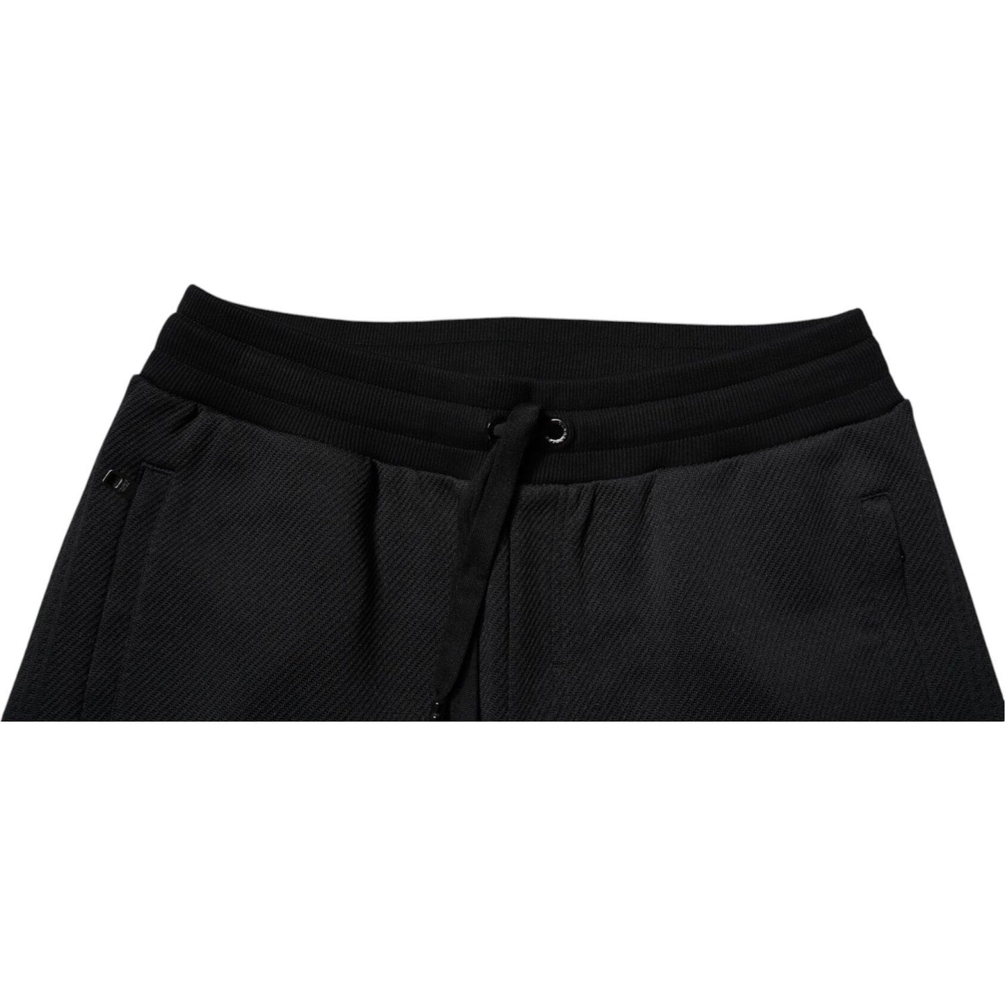 Dolce & Gabbana Black Polyester Men Jogger Sweatpants Pants Dolce & Gabbana