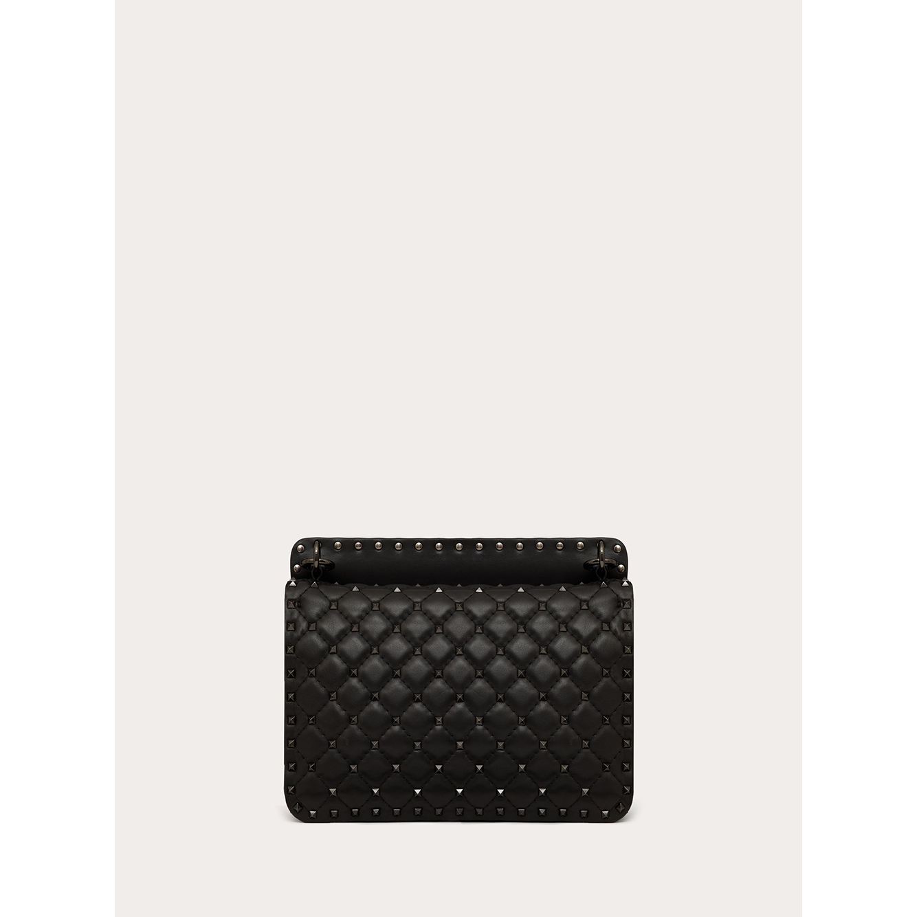 Valentino Garavani Black Nappa Leather Medium Rockstudt Spike Bag