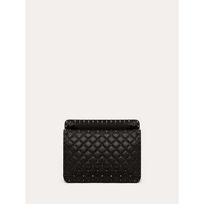 Valentino Garavani Black Nappa Leather Medium Rockstudt Spike Bag
