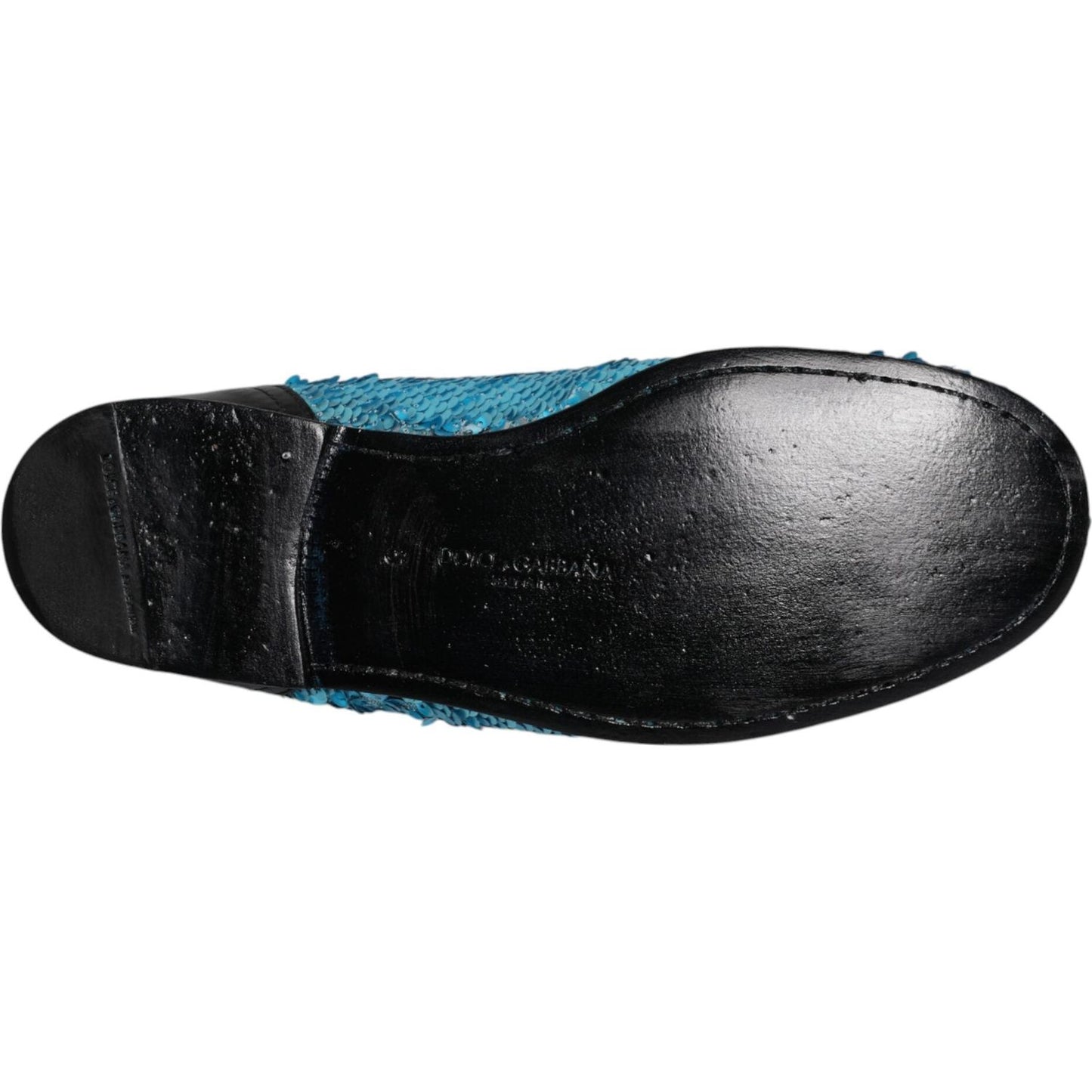 Dolce & Gabbana Blue Sequined Loafers Formal Dress Shoes
