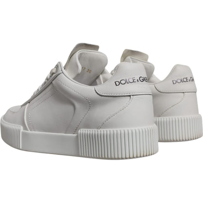 Dolce & Gabbana White Miami Leather Low Top Sneakers Shoes