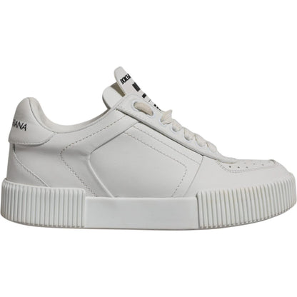 Dolce & Gabbana White Miami Leather Low Top Sneakers Shoes