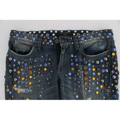 Dolce & Gabbana Crystal Embellished GIRLY Slim Fit Jeans