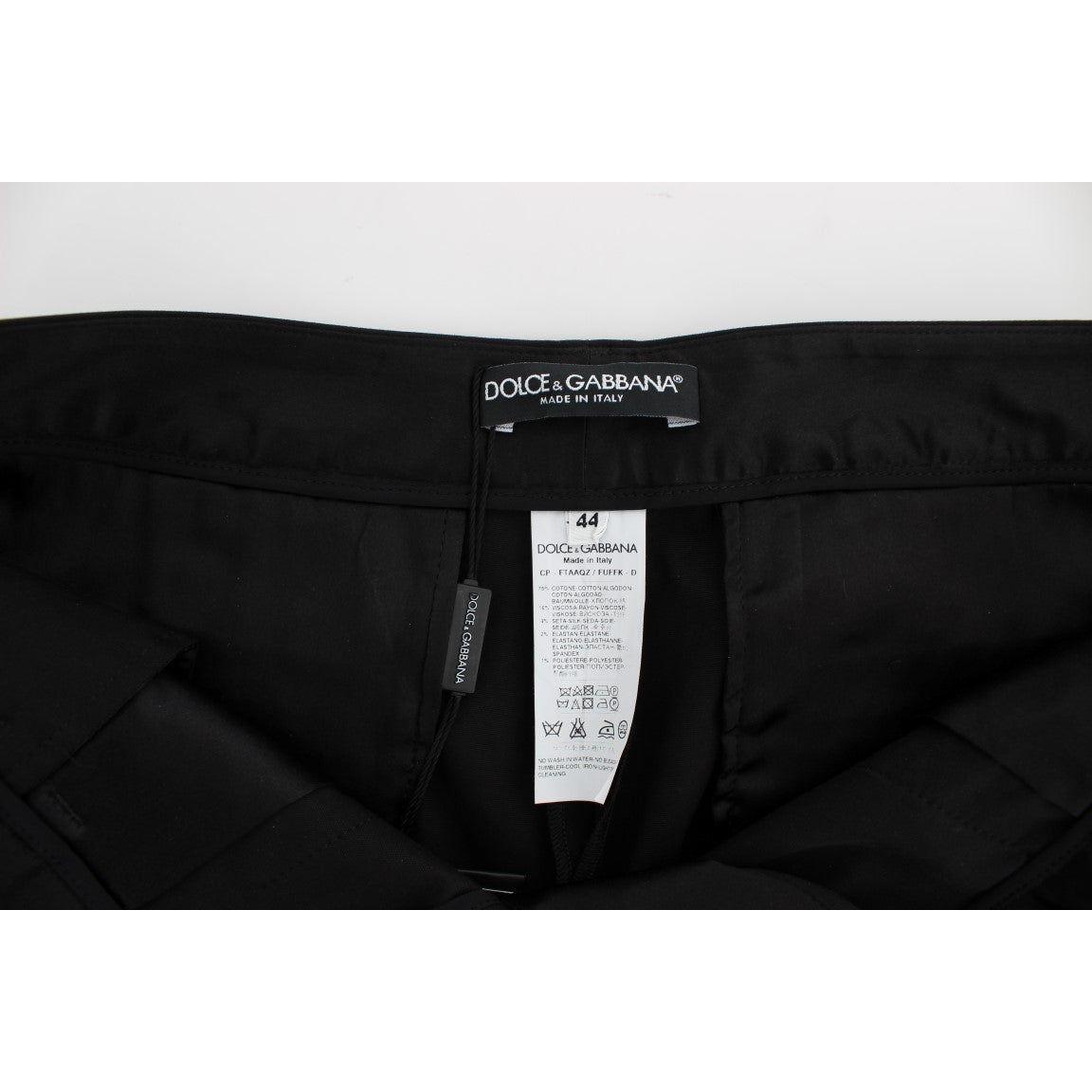 Dolce & Gabbana Black Cotton Stretch Torero Capris Pants Dolce & Gabbana