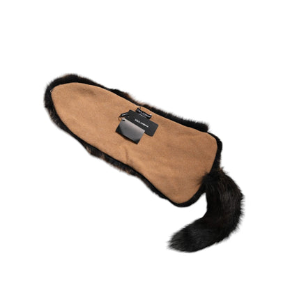 Dolce & Gabbana Brown Red Fox Fur Neck Warmer Winter Scarf