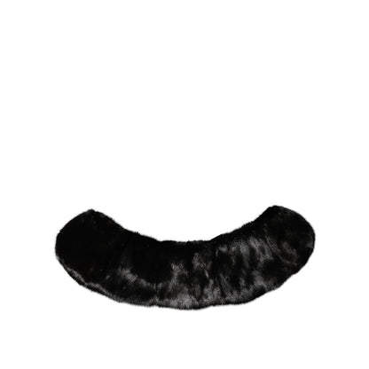 Dolce & Gabbana Black Fur Shawl Neck Wrap Cover Collar Scarf